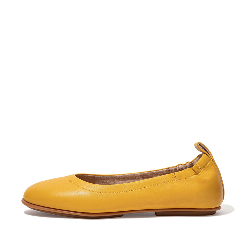 Fitflop Womens Ballet Flats Yellow - Allegro Soft Leather - 06DBACJMO